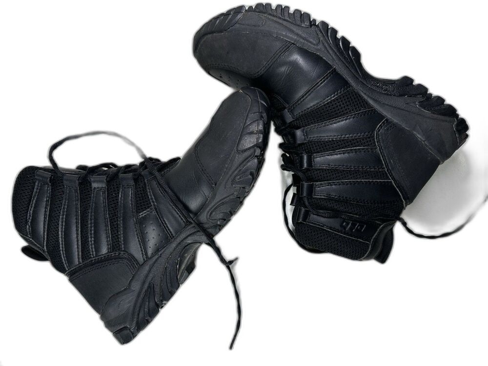 OTB Men's Black Leather Lace-Up Ankle Combat Boots US 10 EU 43 UK 9